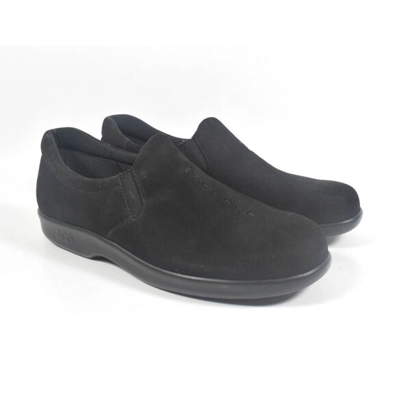 SAS Tripad Comfort USA Black Faux Suede Viva Slip On Shoes Loafers Sz 7.5N - Picture 1 of 5